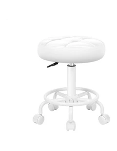 Salon Stool Round Swivel Barber Hair Dress Chair Gas Lift All White