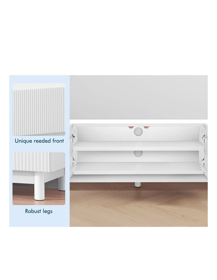 Entertainment Unit 180cm TV Cabinet Stand White image 4