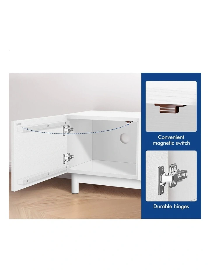 Entertainment Unit 180cm TV Cabinet Stand White image 6