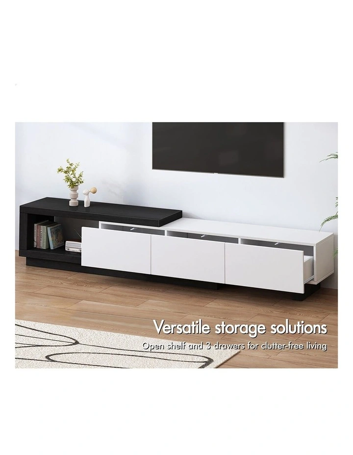 190-280cm Extendable Entertainment Unit TV Cabinet Stand Storage Shelf image 2
