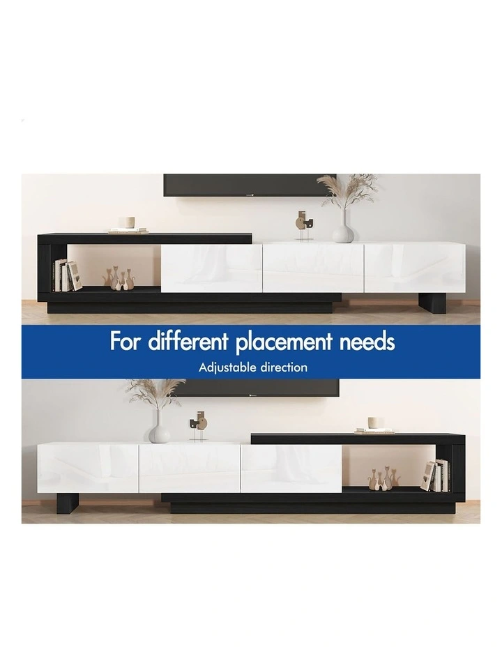 190-280cm Extendable Entertainment Unit TV Cabinet Stand Storage Shelf image 5