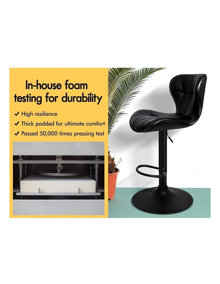 Bar Stools Triangle Motif All Black Luna x4 image 6