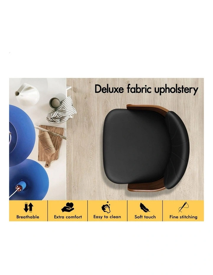 4x Swivel Bar Stools Alice Kitchen Wooden Dining Chair Black image 3