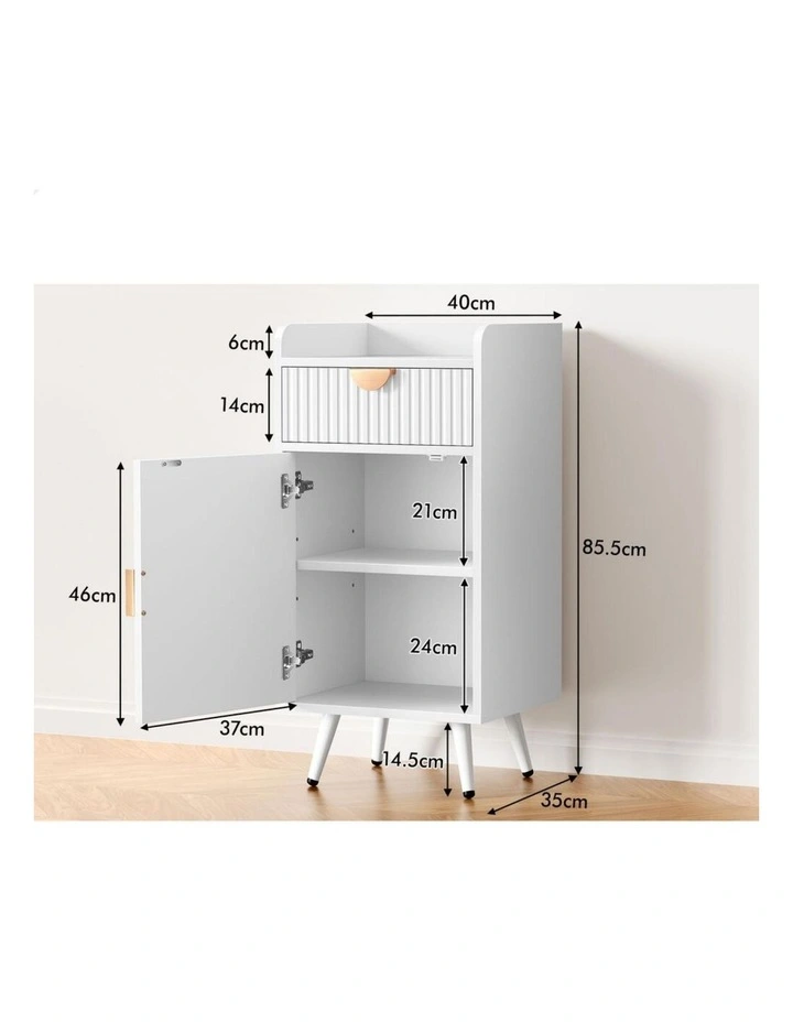 Storage Cabinet Bathroom Buffet Sideboard Bedside Table White image 6