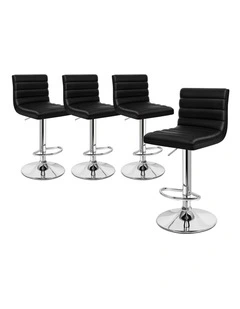 Bar Stools Kitchen Swivel Black Ruel x4