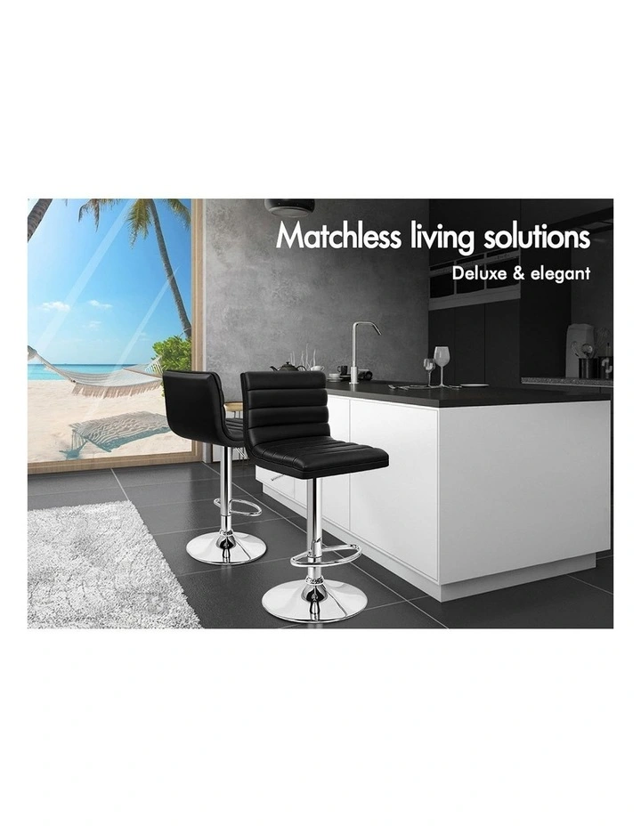 Bar Stools Kitchen Swivel Black Ruel x4 image 5