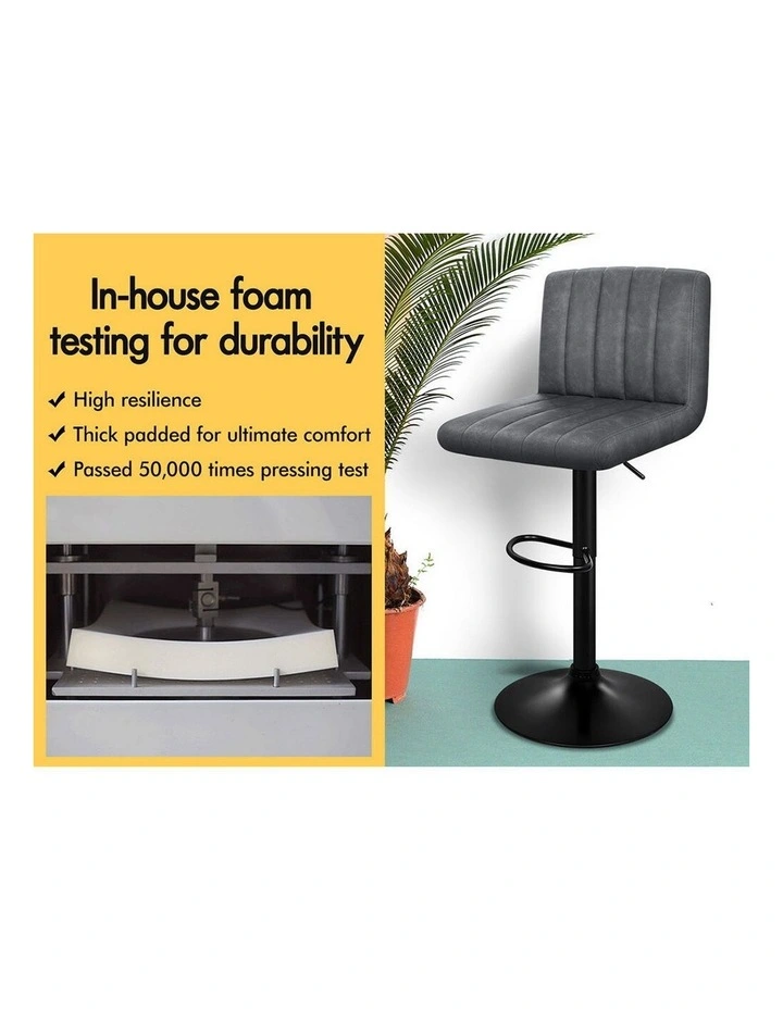 4X Bar Stools Stripe Pattern Stools Grey Macias image 2