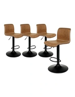 Bar Stools Vintage Leather Brown Remy x4