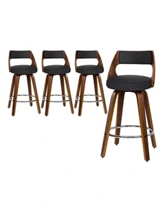 x4 Bar Stools  Swivel Fabric Dining Chair in Black
