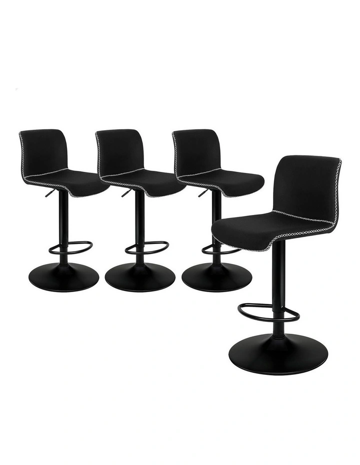 Bar Stools Vintage Fabric Black Remy X4 image 1