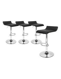 Bar Stools Kitchen Swivel Black Saxton x4