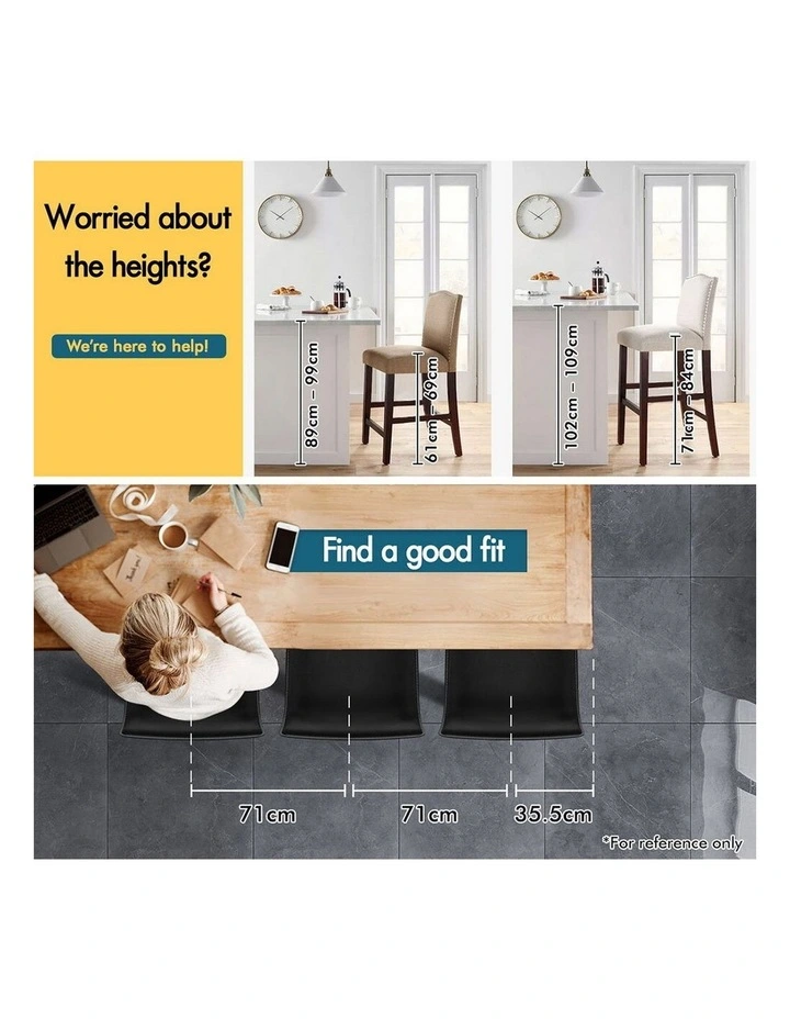Bar Stools Kitchen Swivel Black Saxton x4 image 2