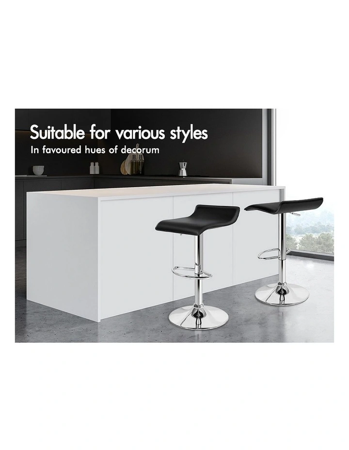 Bar Stools Kitchen Swivel Black Saxton x4 image 3
