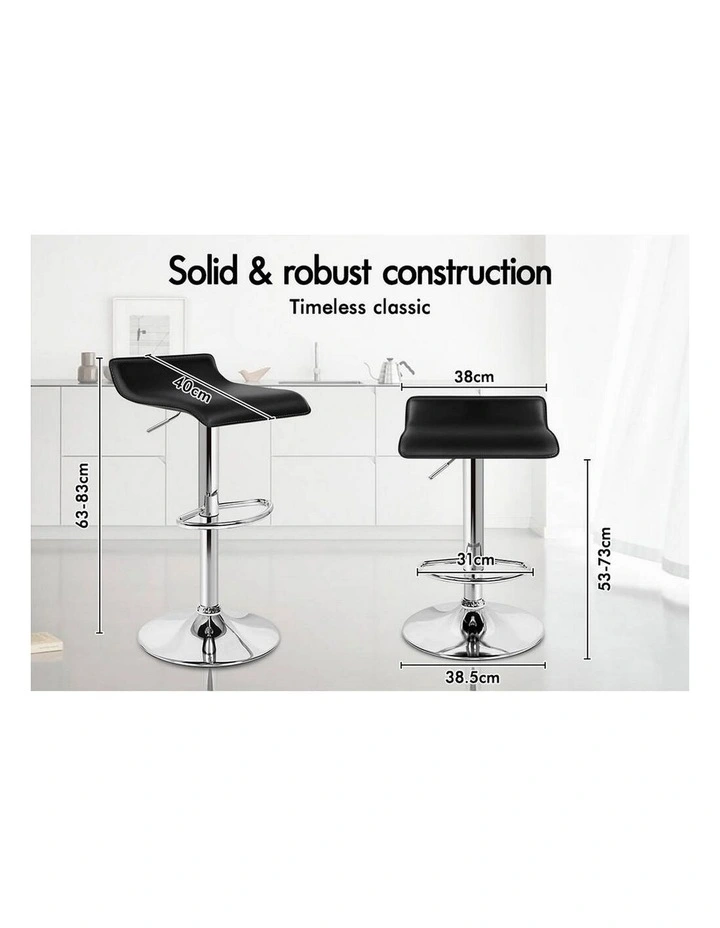 Bar Stools Kitchen Swivel Black Saxton x4 image 4