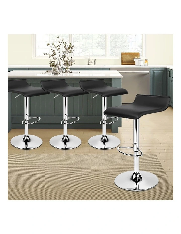 Bar Stools Kitchen Swivel Black Saxton x4 image 6