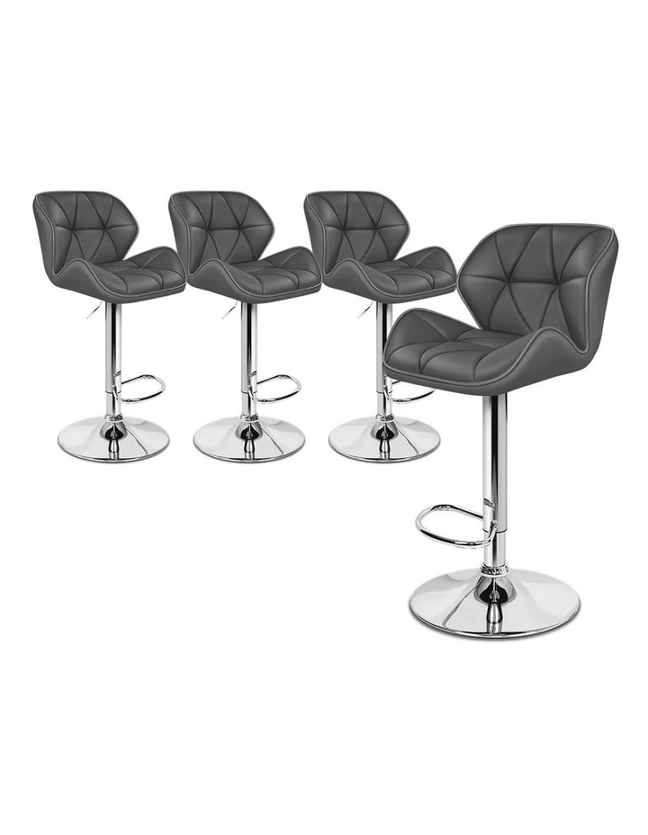 Bar Stools Set of 4 Grey image 1