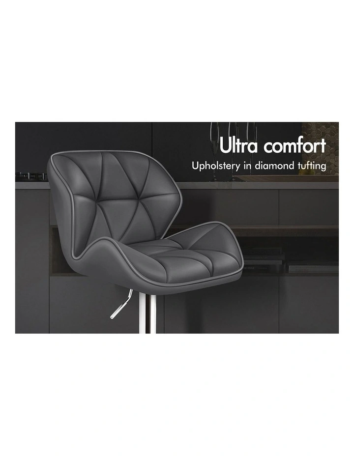 Bar Stools Set of 4 Grey image 4