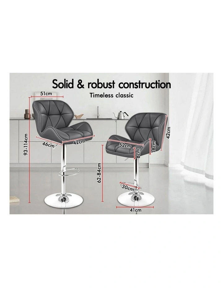 Bar Stools Set of 4 Grey image 7