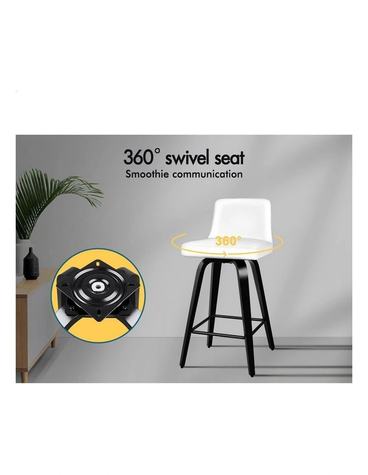 Bar Stools Wooden Mid-back White Bailey X4 image 3