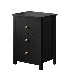 Bedside Table Hamptons - Black