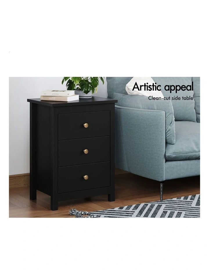 Bedside Table Hamptons - Black image 4