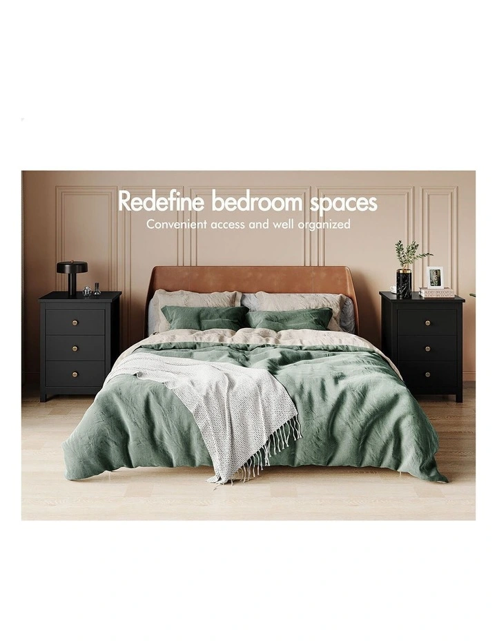 Bedside Table Hamptons - Black image 5