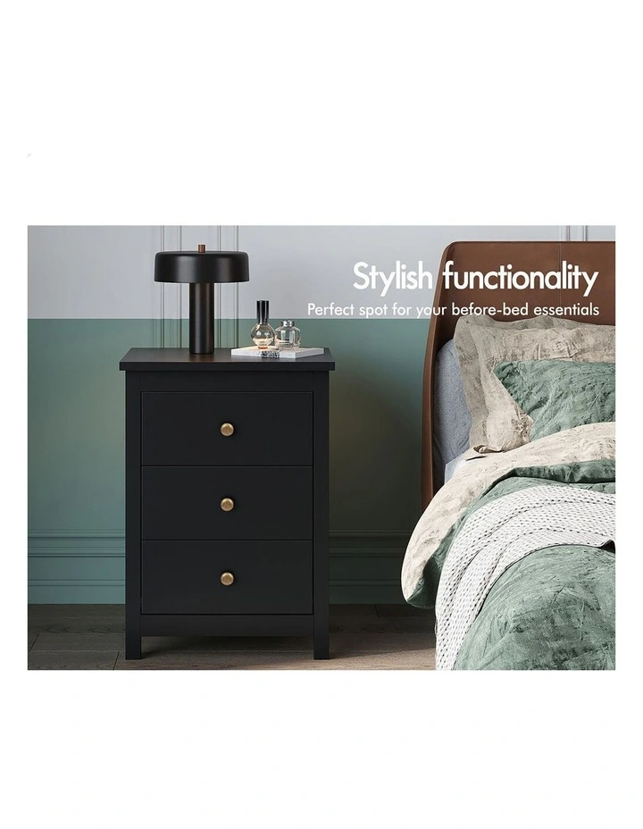 Bedside Table Hamptons - Black image 6