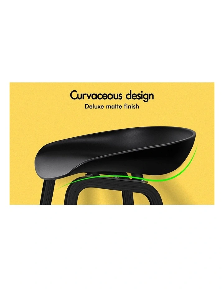 Bar Stools Wooden Chairs All Black X4 image 2
