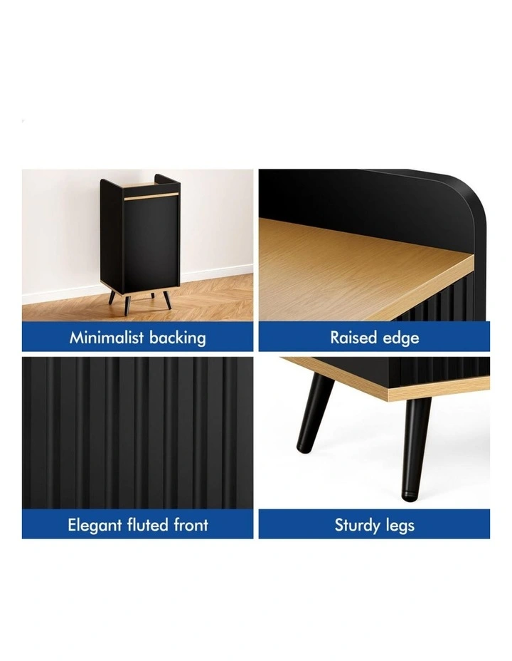 Storage Cabinet Bathroom Buffet Sideboard Bedside Table Black image 3