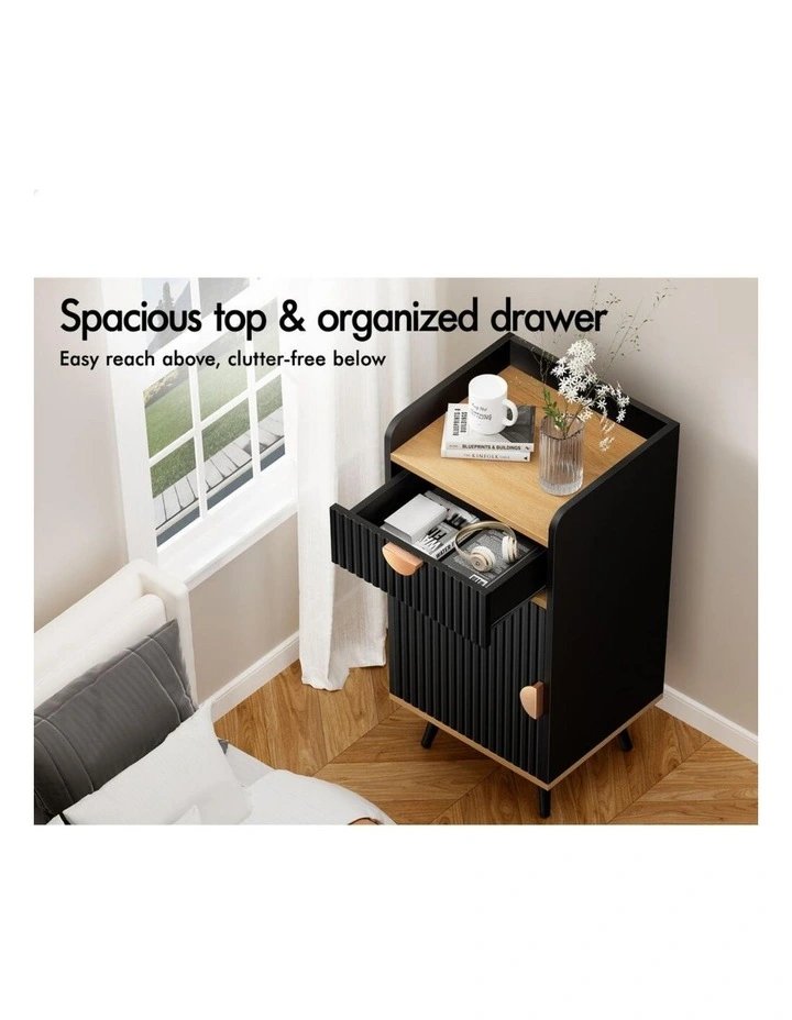 Storage Cabinet Bathroom Buffet Sideboard Bedside Table Black image 4