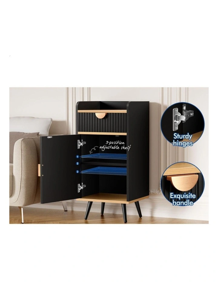 Storage Cabinet Bathroom Buffet Sideboard Bedside Table Black image 5