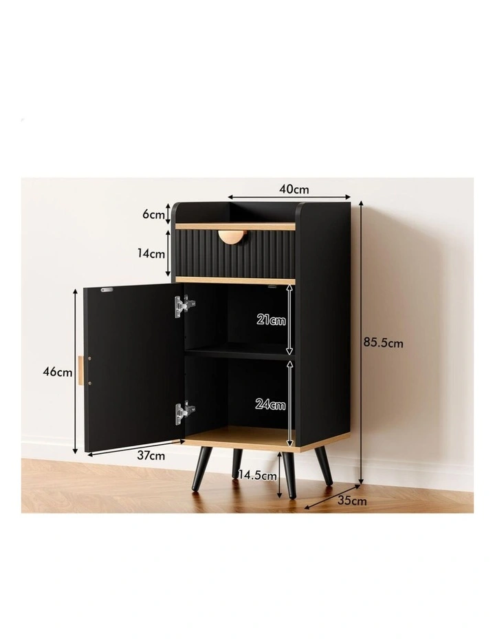 Storage Cabinet Bathroom Buffet Sideboard Bedside Table Black image 6