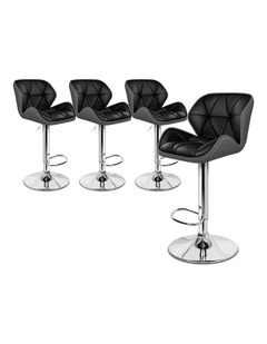 Bar Stools Rhombus Motif Stools Black & Grey Willa x4