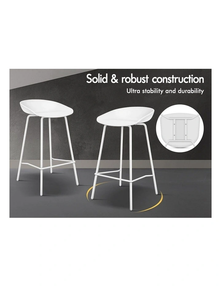 4X Bar Stools Metal Finn White image 6