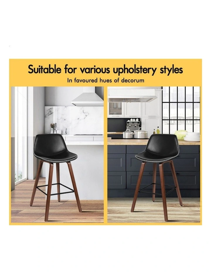 Bar Stools Embellished Stitching Black Noah X4 image 4