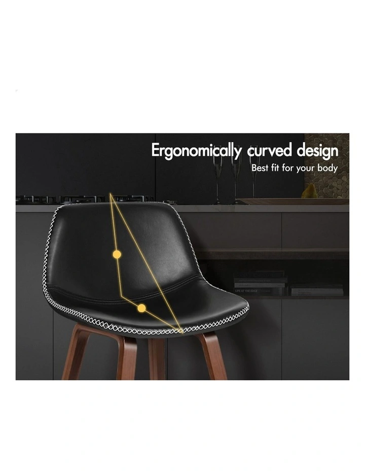 Bar Stools Embellished Stitching Black Noah X4 image 5