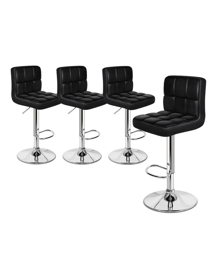 Leather Kitchen Bar Stools x4 in Black image 1