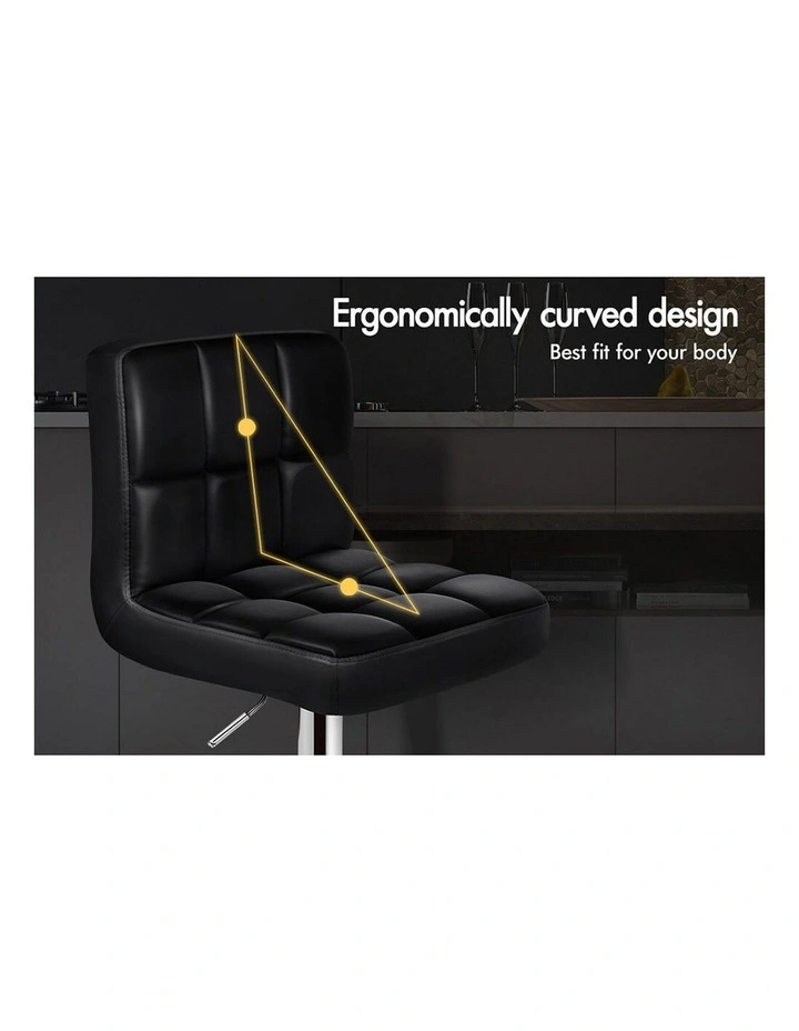 Leather Kitchen Bar Stools x4 in Black image 5