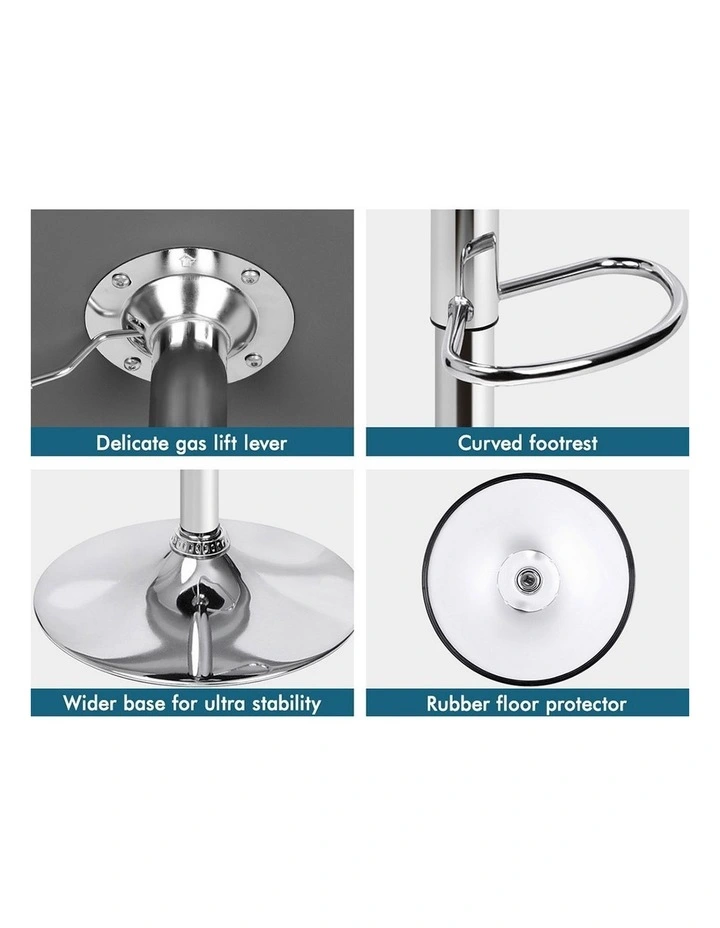 Bar Stools Kitchen Swivel Grey Ruel x4 image 4