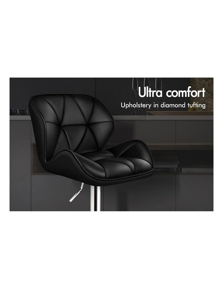 Bar Stools Rhombus Motif Stools Black Willa x4 image 6