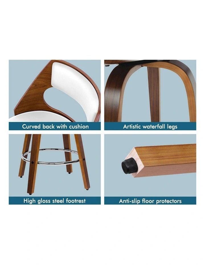 Bar Stools  Swivel Leather Dining Chair x4 in White image 5