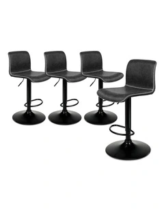 Bar Stools Vintage Leather Grey Remy x4