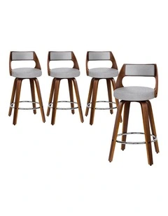 x4 Bar Stools  Swivel Fabric Dining Chair in Grey