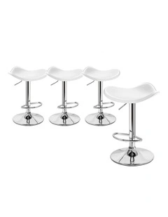 Bar Stools Kitchen Swivel White Portia x4
