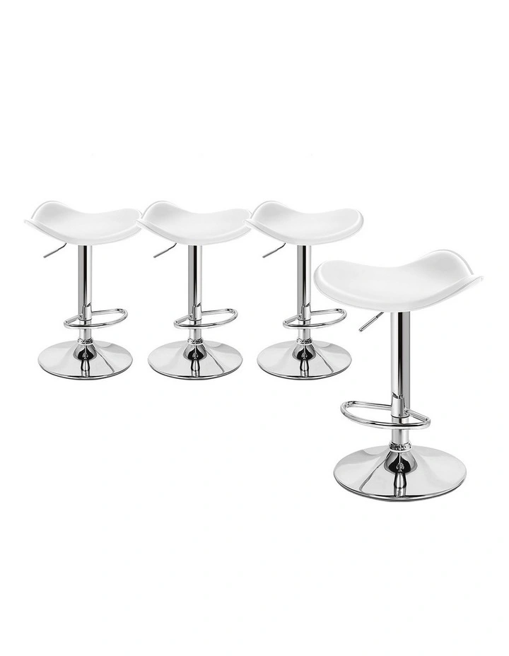 Bar Stools Kitchen Swivel White Portia x4 image 1