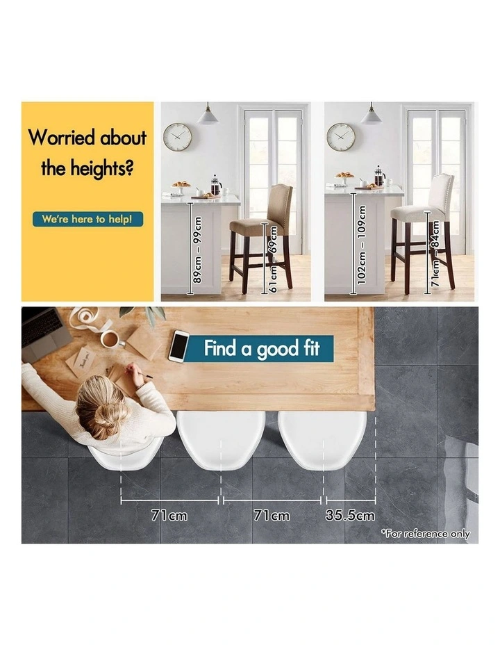 Bar Stools Kitchen Swivel White Portia x4 image 2