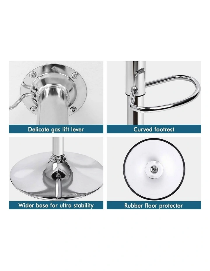 Bar Stools Kitchen Swivel White Portia x4 image 3