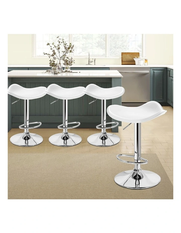 Bar Stools Kitchen Swivel White Portia x4 image 4
