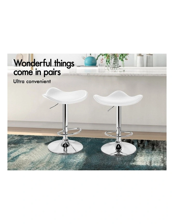 Bar Stools Kitchen Swivel White Portia x4 image 6