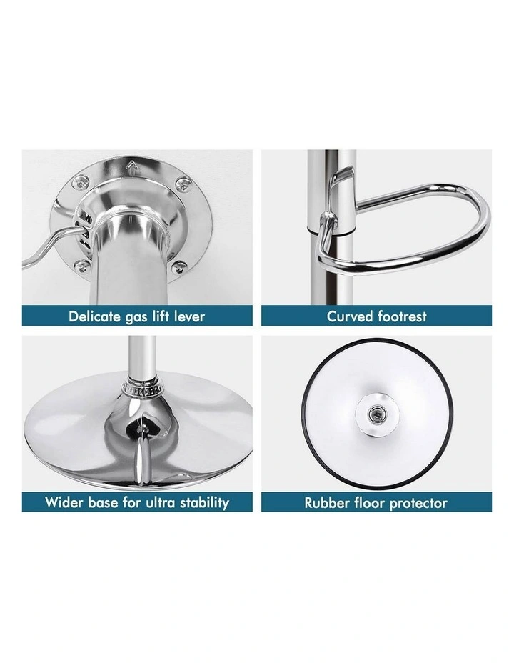 Bar Stools Kitchen Swivel White Portia x4 image 7